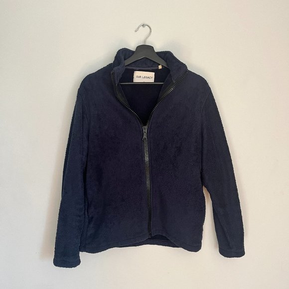 Our Legacy Splash Funnel Blouson- Navy Polar Fleece Size 46 - Picture 1 of 5